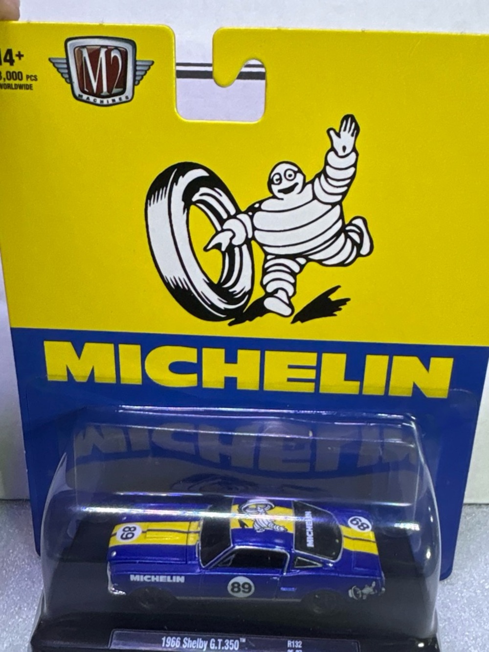 M2 Machines Michelin Blue 1966 Shelby G.T.350 Toy Car